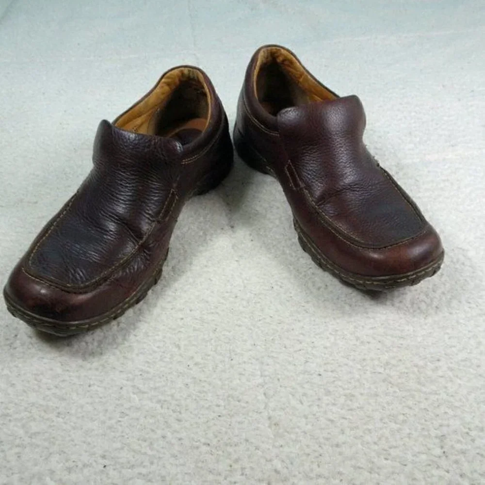 Born Brown Leather Loafers Shoes M6306 Size 10
